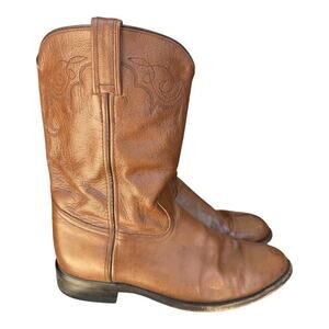 Ben Miller Leather Roper Cowboy Boot Men size 9.5 D